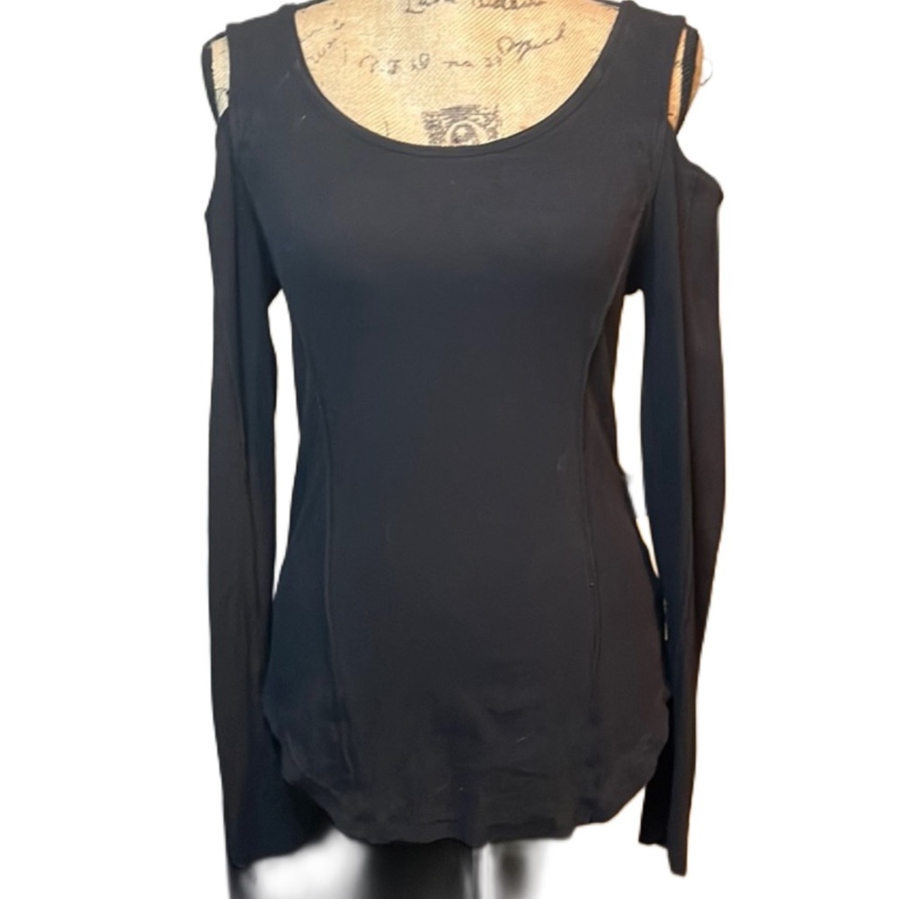 Black Cold Shoulder Top